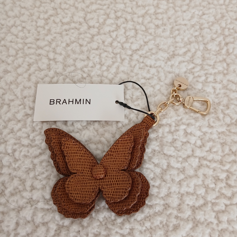Brahmin Butterfly Tobacco Tassel All Over Lizard NWT